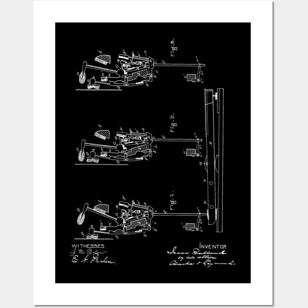 Piano Action Vintage Patent Hand Drawing Wall Art by TheYoungDesigns